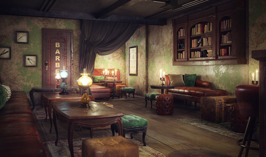 Bolatti Barbers Shop - Interior Bar Visual 7 - Grey Coffee