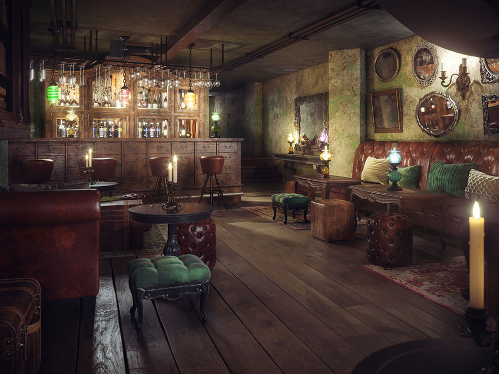 Bolatti Barbers Shop - Interior Bar Visual 5 - Grey Coffee
