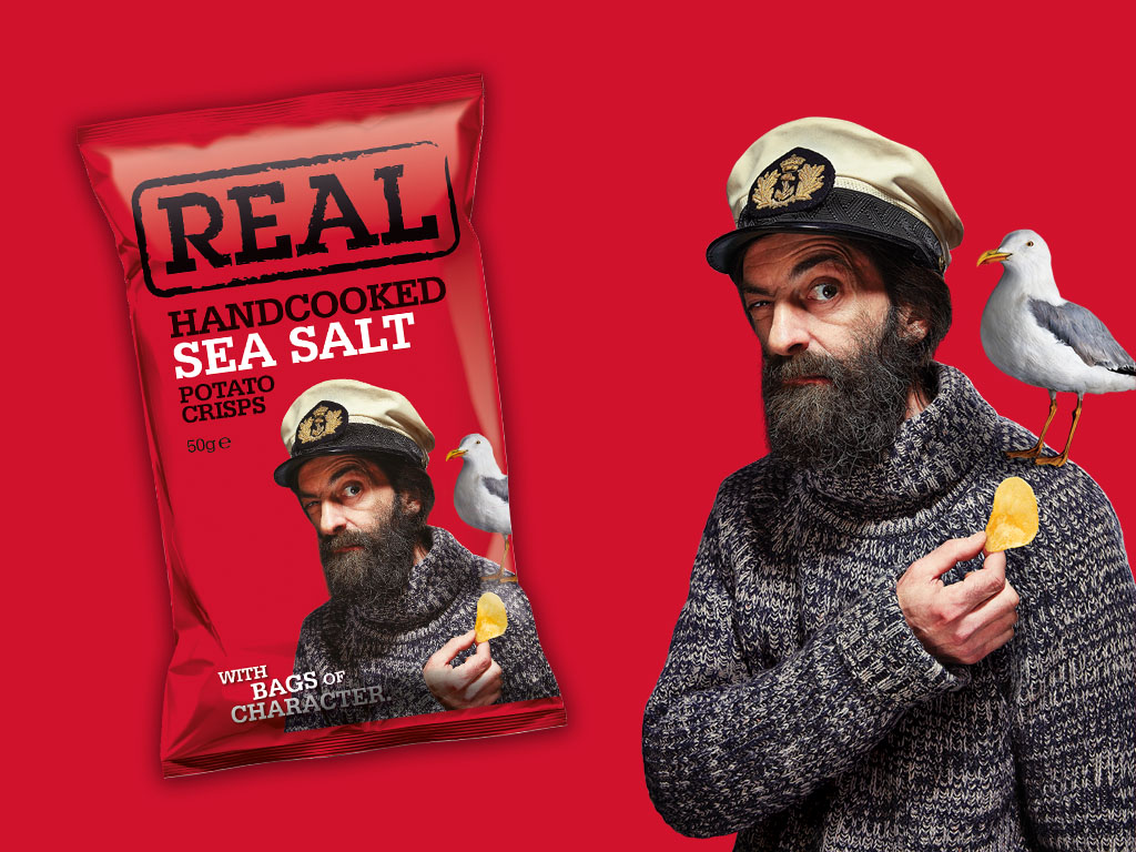 Real Crisps - Product Pack Brand Example - Grey Coffee