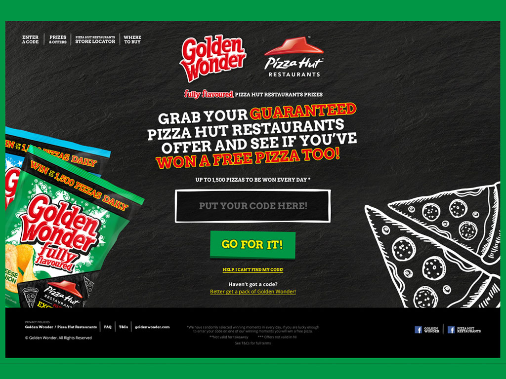 Golden Wonder - Pizza Hut Campaign Image